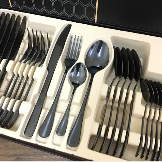 🌸🌸TOWN SHOP ZONE 24 Pcs Cutlery Set With Stainless Knife, Spoon and