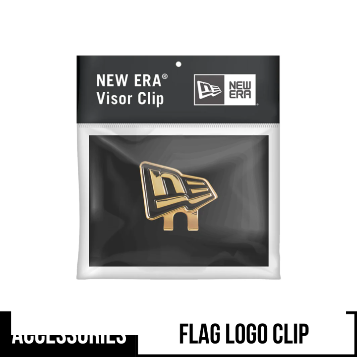 New Era Flag Logo Black & Gold Cap Clip Lazada