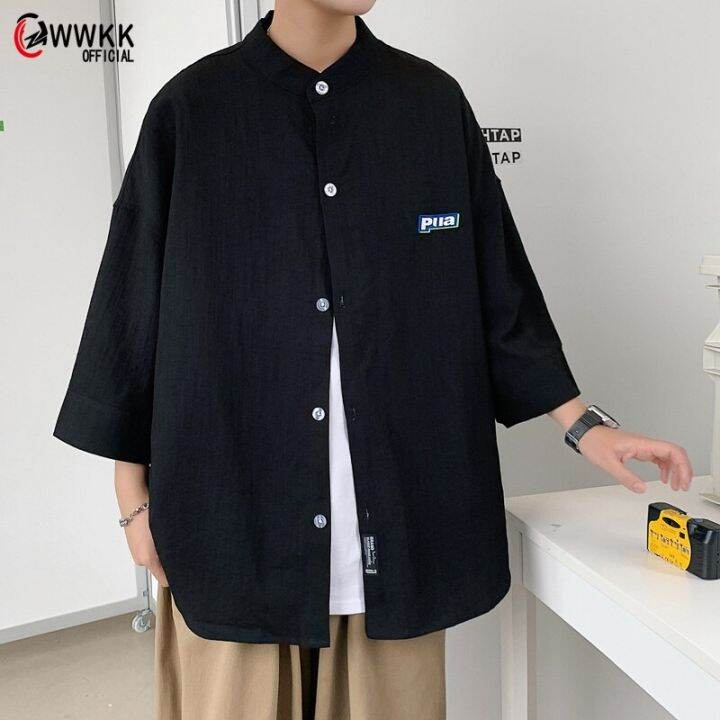 2023-wwwkk-เสื้อมีกระดุม-mode-korea-ฮาราจูกุชายสำหรับผู้ชายเสื้อผ้าแนวสตรีทฮิปฮอปเสื้อทรงหลวมสไตล์วินเทจ2xl-สั่งตัดตามขนาดได้