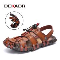 DEKABR Summer Mens Sandals Beach Shoes Summer Leisure Beach Roman Men Outdoor Sandals High Quality Soft Bottom Sandals Slippers House Slippers