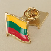 Lithuania Lithuanian Flag Crystal Resin Badge Brooch Flag Badges of All Countries in the World All-metal Brooch Copper Brooch Collection