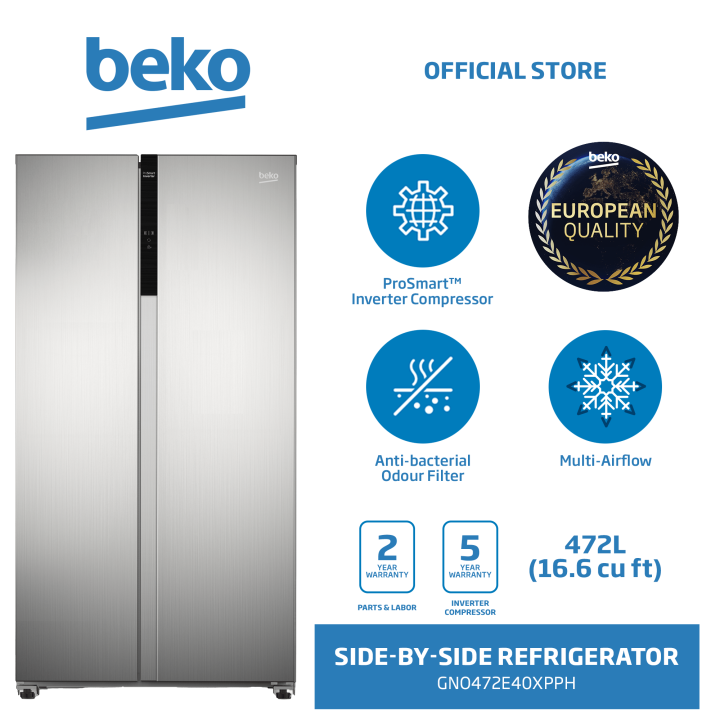 Beko Refrigerator 472L (16.6 cu ft) Side By Side ProSmart Inverter