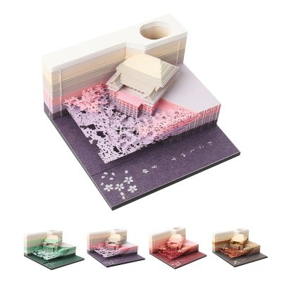 Omoshiroi Block 160 Sheets 3D Notepad Japan Kiyomizu Temple Treehouse 3D Paper Sticky Note Diy Cute Note Paper Girlfriend Gift