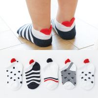 ✤๑﹊  5Pairs/lot 0-2Y Cute Lovely Short Baby Socks Red Heart for Girls Cotton Mesh Cute Newborn Boy Toddler White Sock