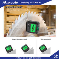 Manooby เครื่องวัดไม้ฉากดิจิทัล,ใหม่โปรแทรคเตอร์องศาเกจวัดระดับ90องศามาตรวัดการเอียงตัวพร้อมไฟแบล็คไลท์แม่เหล็กฐาน