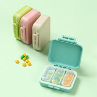 【YF】 Multicolor Mini Waterproof 3 Grid Pill Box Portable Double Seal Medicine Health Container Case Travel Easy to Take