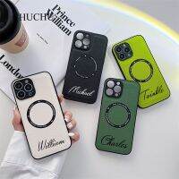 [Chaoke digital branch] แม่เหล็กสั่งทำชื่อได้หรูหราสำหรับเคสนิ่มหนังชาร์จไร้สาย Magsafe สำหรับ iPhone 14 13 12 11 Pro Max X XS XR 7 8 Plus ฝาครอบ