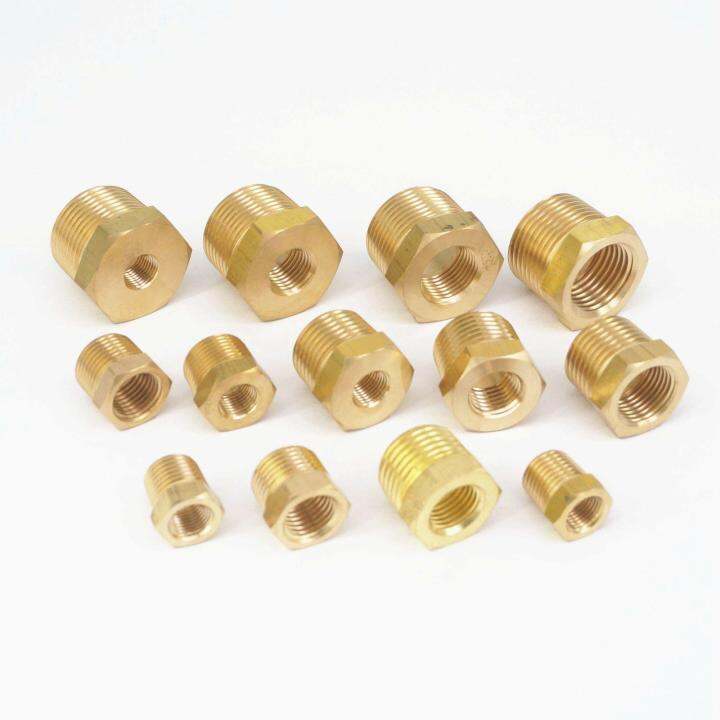 1/4 "3/8" 1/2 "3/4" NPT BSPT ตัวผู้ X ข้อต่อลดบุชชิ่งทองเหลืองตัวเมียอะ ...