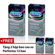 HCMMua 2 Tang 2 Bao cao su keo dai Durex Performa 12pcs.Tang 2 hop cung