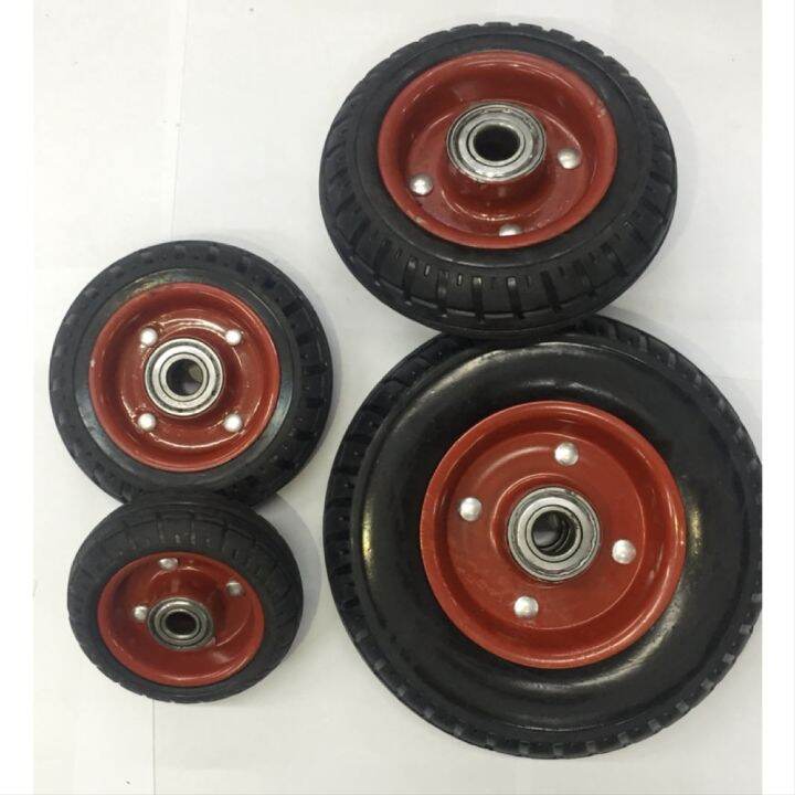 HEAVY DUTY STEEL BODY RUBBER WHEEL PUSH CART WHEEL (4inch, 5inch, 6inch