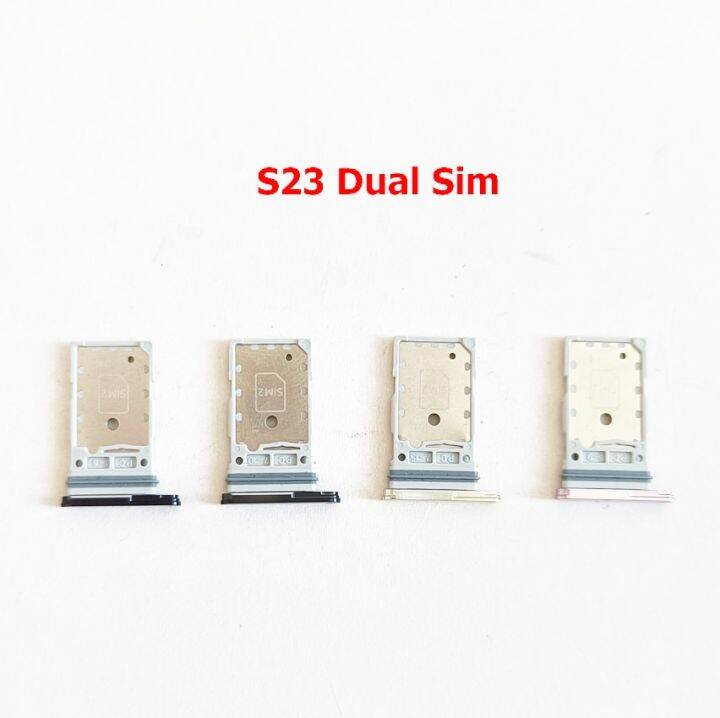 50pcs-lot-dual-single-sim-card-tray-holder-ซ็อกเก็ตอะแดปเตอร์สล็อตสําหรับ-samsung-galaxy-s23-ultra-s23-plus