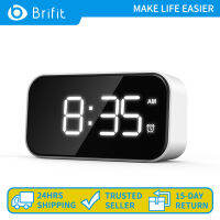 Brifit นาฬิกาปลุกดิจิตอล หน้าจอกระจก LED นาฬิกาอิเล็กทรอนิกส์ ปรับความสว่างได้ 6 ระดับ สวิตช์ 12/24 ชั่วโมง ฟังก์ชันเลื่อนปลุกด้วย USB