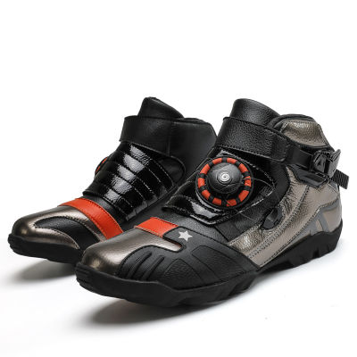 มอเตอร์ไซค์ Sepatu Berkendara รองเท้ารถจักรยานยนต์สำหรับผู้หญิงออฟโรดสี่ฤดูสำหรับผู้ชายอุปกรณ์มอเตอร์ไซค์ Sepatu BOOT Pendek การแข่ง