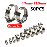 50PCS หูเดี่ยวท่อ Clamps 4.7-23.5 มม.หลายข้อกำหนดคุณภาพสูง 304 สแตนเลสสตีลหูท่อ Clamps ชุด Assortment-serfgfdtr