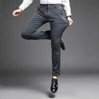 Factory Outlet MenS Trousers On All Sides Of Elastic Slim Suit Pants Free Hot Business Ice Silk Casual Long