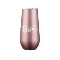 【YF】✆✁✟  Bride to Flute 6 oz Tribe Wine Tumblers Engagement Wedding Gifts Bridesmaids Mugs