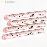 ♈♤✥ 1pc Cute Cats Paw Blingbling Clear Measuring Ruler Student Creative Stationery 15cm