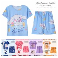 【Ready Stock】 ✤♙⊙ C22 Hot Sale Girls Clothing Pyjamas Kids Casual Soft Cartoon Kids Sleepwear Short Sleeve Round Neck Nightwear baju tidur budak perempuan