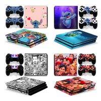 ✸ Cartoon Disney Stitch PS4 Pro naklejka naklejka na konsoli PlayStation 4 Pro i 2 kontrolery winylu