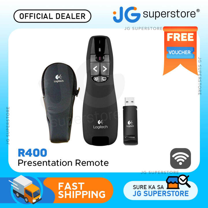 Logitech R400 Wireless Presentation Remote Clicker with Red Laser