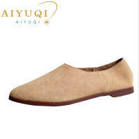 AIYUQI Ballet Flats รองเท้าผู้หญิงหนังแท้ขนาดใหญ่41 42 43 Pointed Toe Women S Loafers