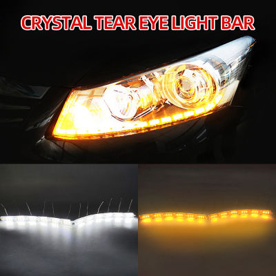 2Pcs Flexible LED Strip DRL Daytime Running Light Waterproof Sequential Flow Headlight Switchback Runners Corner Turn Signal