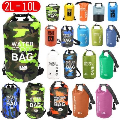 2L 5L 10L Outdoor Dry Waterproof Bag Dry Bag Swimming Bag Drifting PVC Mesh Bags Floating Phone Pouch Boating Kayaking Camping
