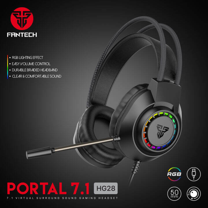 Fantech PORTAL 7.1 HG28 USB Headset Gaming RGB Lazada