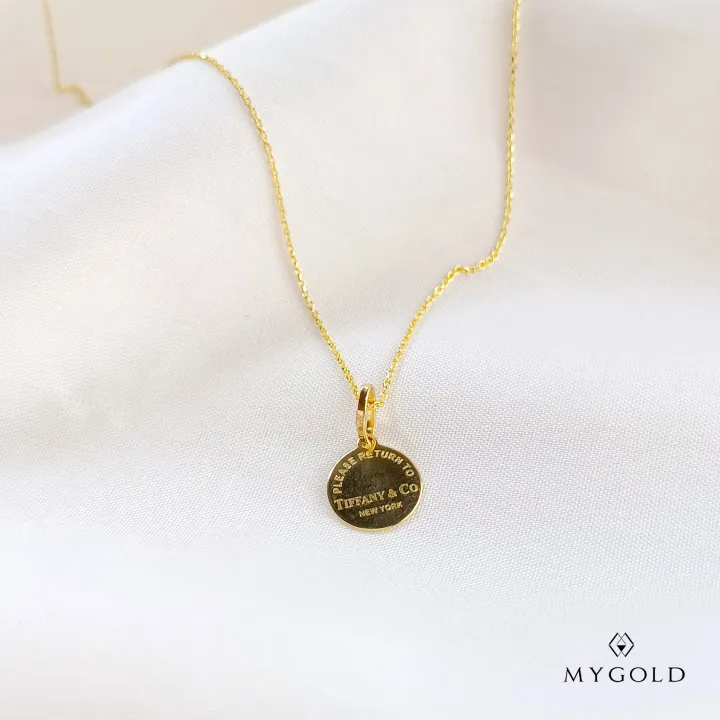 Pawnable & Authentic 14K Italian Gold Necklace with Round Disc Charm by ...