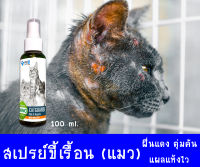 พร้อมส่งทันที!! สเปรย์ขี้เรื้อน (แมว) 100 ml ยีสต์ เชื้อรา ตัวไร ผิวหนังติดเชื้อ อาการคัน ผื่นแดง ตุ่มคัน ขนาด 100 ml