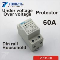 ราง Din สำหรับใช้ในครัวเรือน60a 230V การฟื้นฟูอัตโนมัติเชื่อมต่อใหม่ทั้งมากกว่าแรงดันไฟฟ้าและใต้เครื่องปกป้องป้องกันอุปกรณ์แรงดันไฟฟ้า