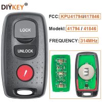 DIYKEY FCC:KPU41794 / KPU41846 Model:41794 / 41846 314MHz 3B Replacement Remote Car Key Fob for Mazda 3 6 2004 2005 2006 2008