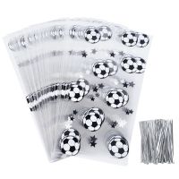 Soccer Gift Bags Treat Candy Bags Plastic Cookie Bags for Guest Gifts Birthday Football Theme Party Favors Bag with Twist Ties Gift Wrapping  Bags