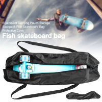 Fish Skateboard Bag Anti Scratch Outdoor Sports Zippered Storage Backpack Foldable Protective Cover Dustproof Carrying Pouch