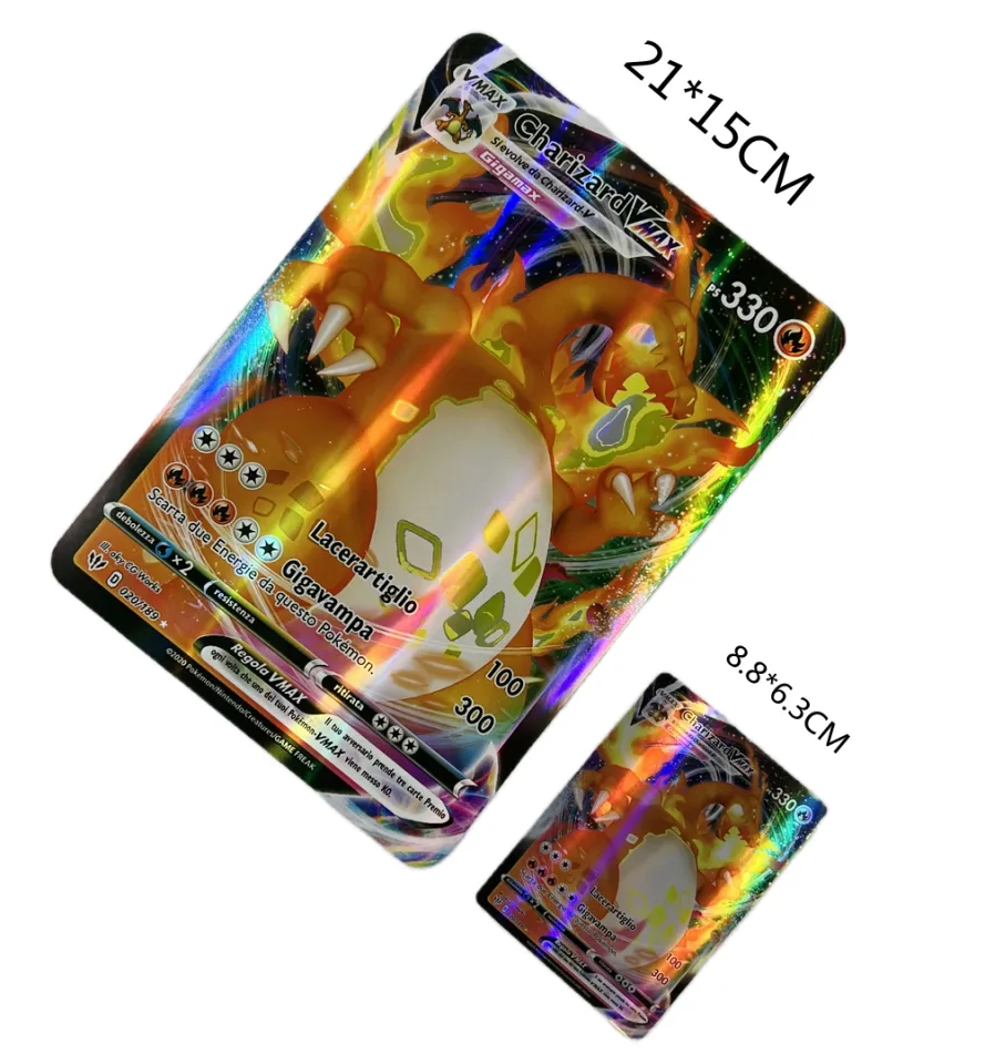 New 21x15cm Pokemon Cards English 30PCS Pikachu Rare Battle Game Card Shiny  Vstar Vmax GX Energy Card Collection Children Toy