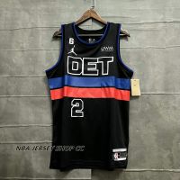 ใหม่ ลูกสูบ NBA Detroit ของแท้ สําหรับผู้ชาย 2022-23 #2 เสื้อกีฬาแขนสั้น Cade Cunningham Statement Edition สีดํา