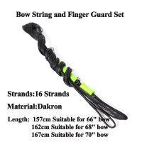 1เซ็ต16เส้นโบว์สตริงและป้องกันนิ้วสำหรับ66 "68" 70 "คันยิงธนูโค้งอุปกรณ์โบว์กีฬากลางแจ้ง