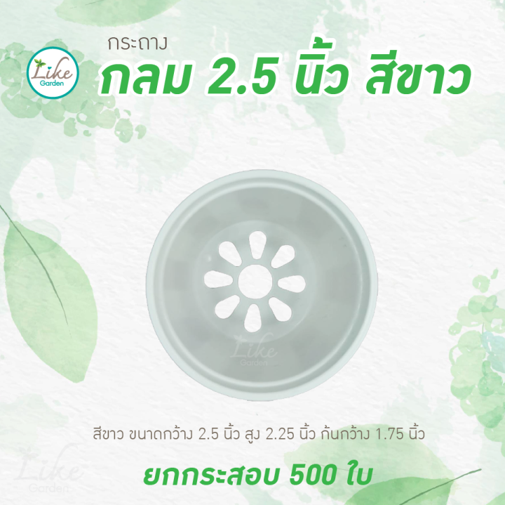 กระถางกลม-2-5-นิ้ว-สีขาว-ยกกระสอบ-500-ใบ-ปลูกต้นไม้-ขายต้นไม้-เพาะเมล์ดพันธ์