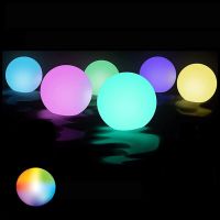 LED Luminous Ball 8cm Ball Light Remote Control Waterproof Floating Ball Colorful Swimming Pool Christmas Decoration Lights