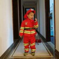 Kids Children Fireman Sam Uniform Costume Firefighter Performance Wear