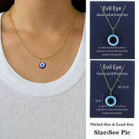 โบฮีเมีย Evil Eye Charm สร้อยคอจี้ Wish Card Clavicle โซ่ Choker Party Beach เครื่องประดับโชคดีอุปกรณ์เสริมวันเกิด Gift