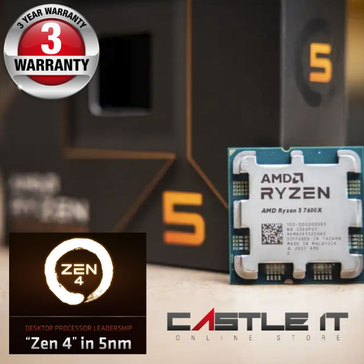 AMD Ryzen 5 7600X Processor 6-core 12 Thread up to 5.3GHz AM5