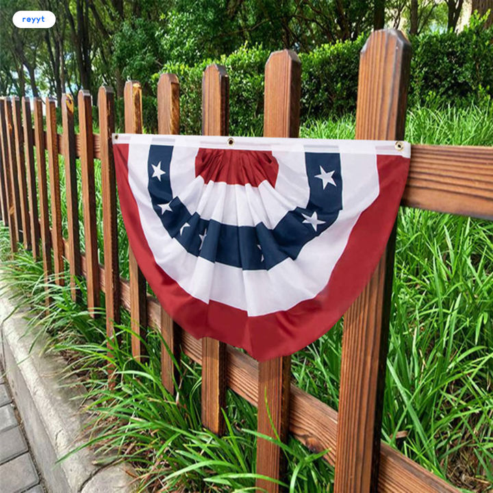 4th-ghj-ของธงประดับครึ่งวงกลมสไตล์อเมริกันธงดาวสีสันสดใสสำหรับระเบียงในสวนสำนักงานและสนามหญ้า