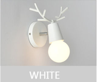 2021Nordic Adjustable LED Wall Lights Colorful Cartoon Deer Antlers Bedroom Reading Sconce Wall Mounted Children Room Lighting E27