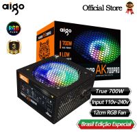 Aigo AK700PRO 700วัตต์พีซี PSU หน่วยจ่ายไฟสีดำเล่นเกมที่เงียบสงบ120มิลลิเมตร Rgb พัดลม110โวลต์220โวลต์ ATX สก์ท็อปคอมพิวเตอร์แหล่งจ่ายไฟสำหรับ BTC