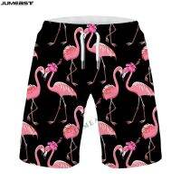 Jumeast Brand Men Women 3D Printed Animal Flamingo Shorts Quick Beach Casual Sweatpants Short Pants