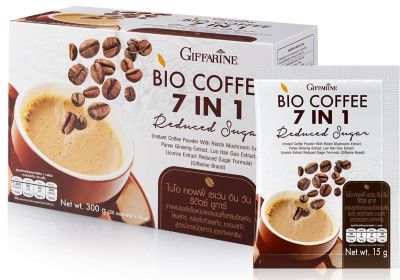 กาแฟ ไบโอ คอฟฟี่ 7 อิน 1 จำนวน 20 ซอง สูตรหวานน้อย bio coffe 7 in 1 reduced sugar