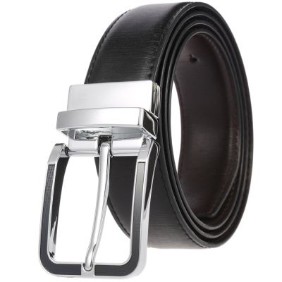 The new pin buckle belt leisure belt layer perforated leather LY35 ZZ4056-2 ✆♤❃