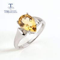 Classic design natural citrine pear 8*12mm gemstone Rings 925 sterling silver fine jewelry simple daily wear women