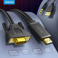 Jasoz HDMI เป็น VGA สายแปลงชายกับชายเคเบิ้ล3.5มิลลิเมตรวิดีโอเสียงอะแดปเตอร์ Full HD 1080จุดสำหรับ PC โปรเจคเตอร์